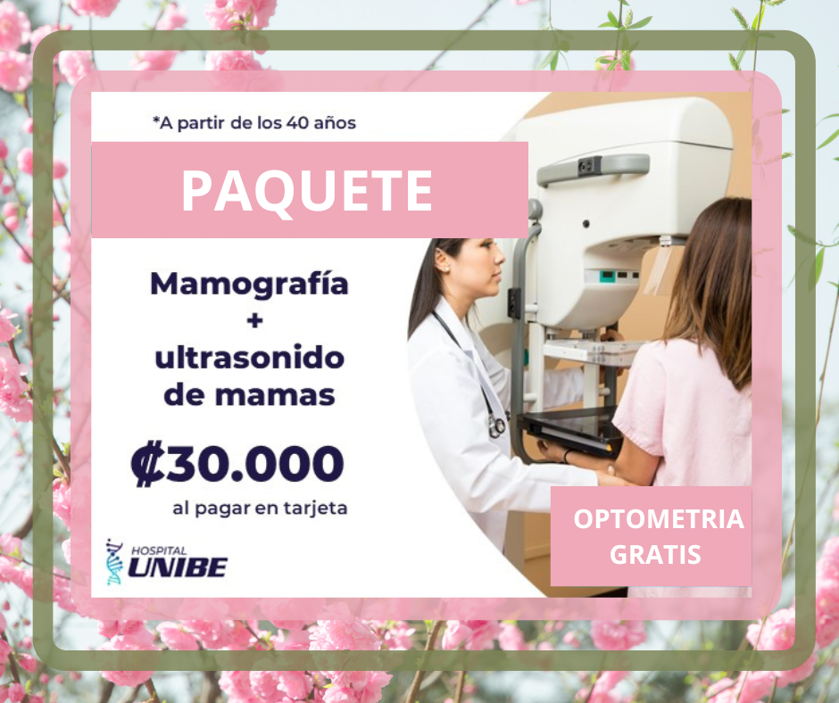 Paquete en promoción: mamografía + ultrasonido de mamas